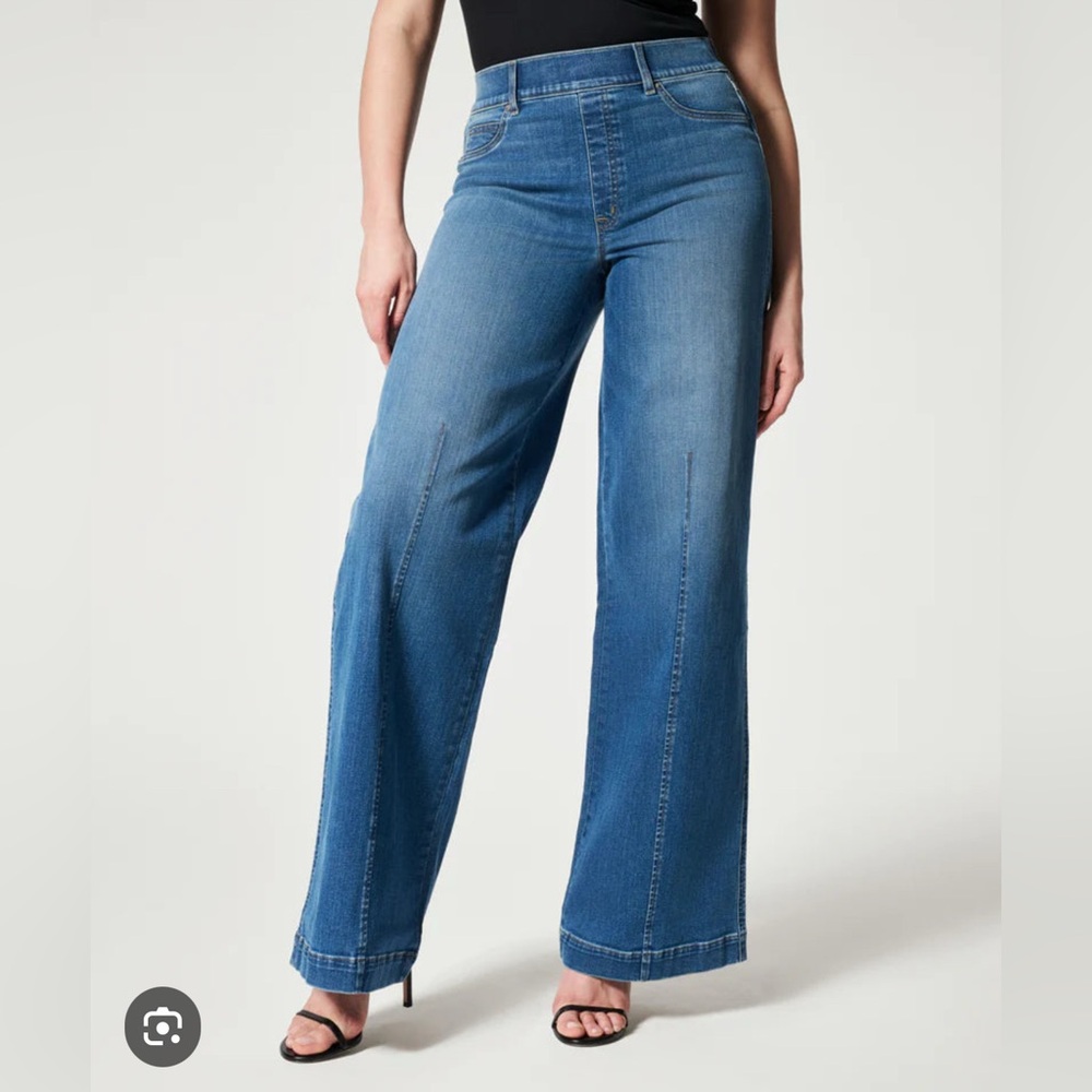 Spanx Seamed Front Wide Leg Jeans